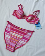 Deadstock pink striped bikini (XS/S)