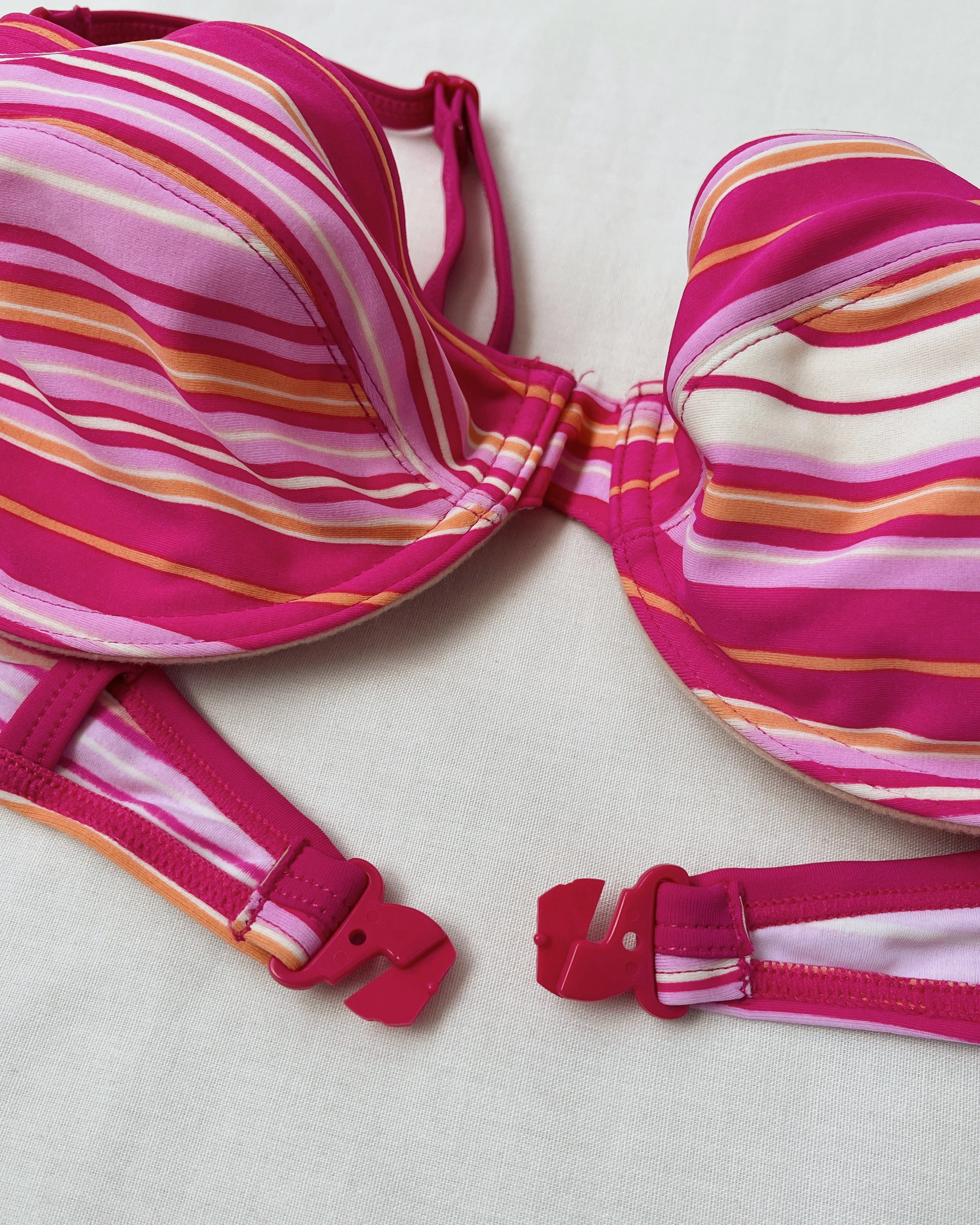 Deadstock pink striped bikini (XS/S)