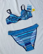 Deadstock blue striped bikini (XS/S)