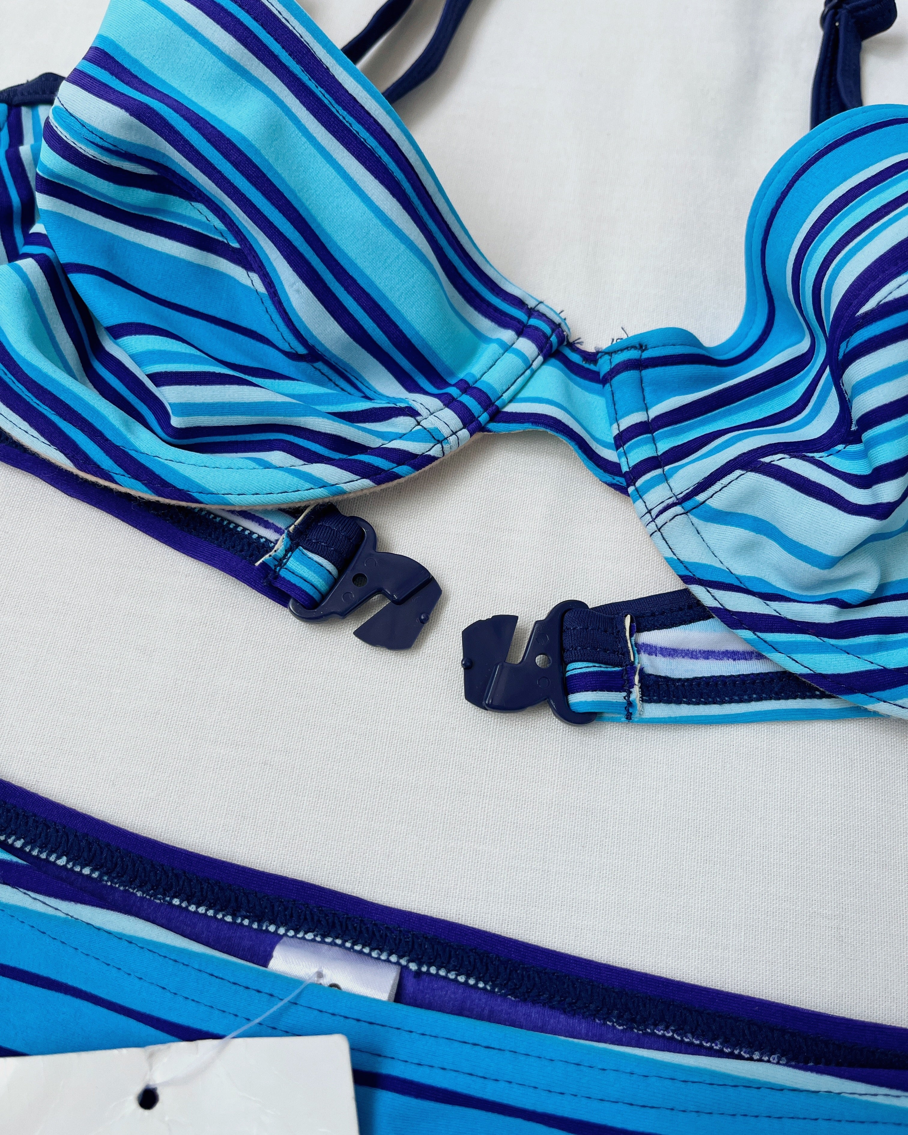 Deadstock blue striped bikini (XS/S)