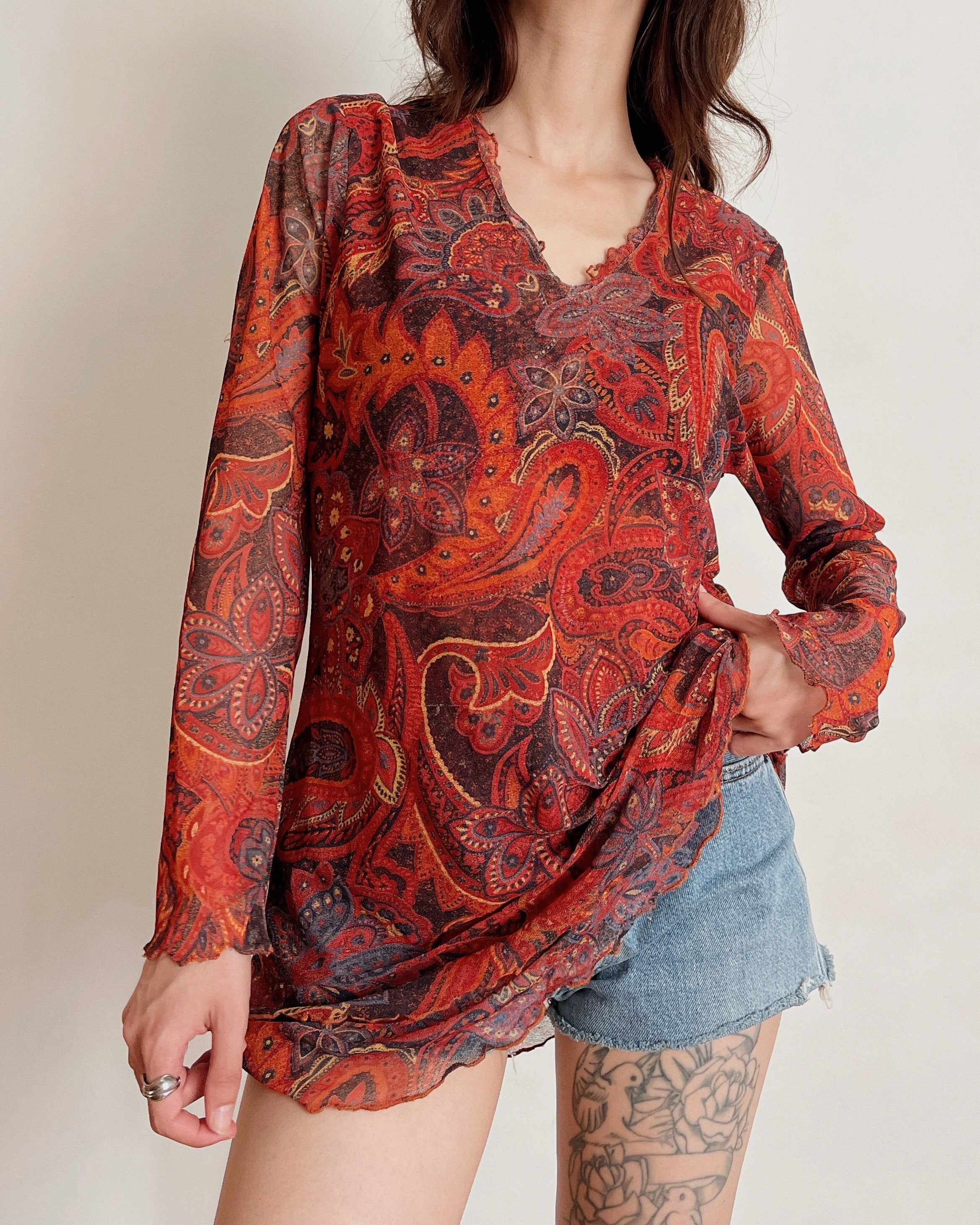 Vintage mesh tunic (L)