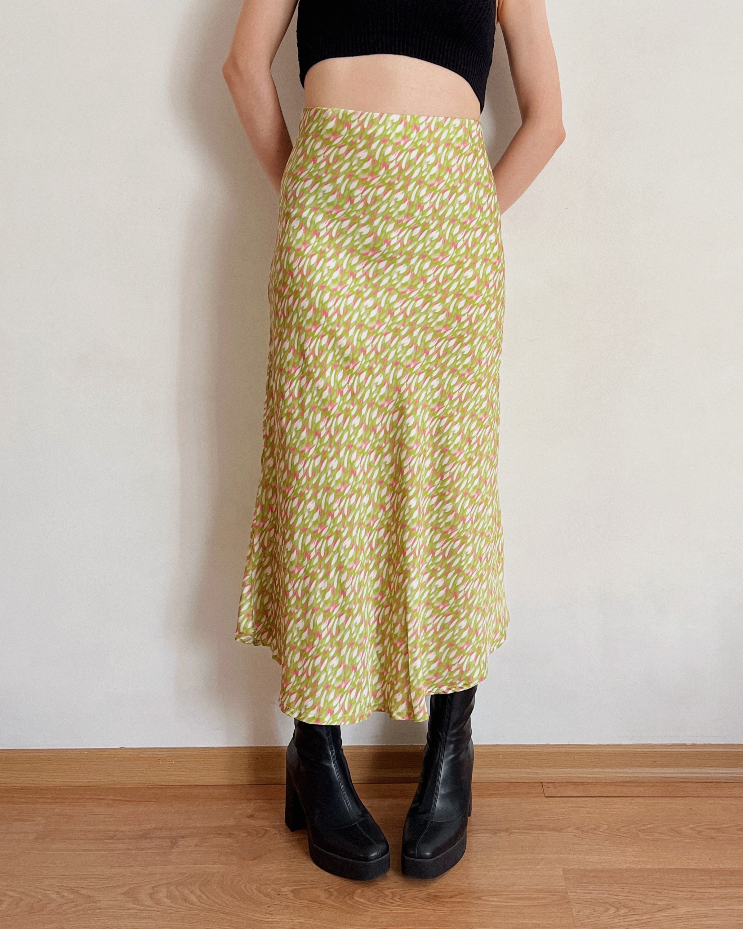 Satin finish maxi skirt (XS)