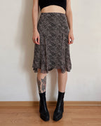 Vintage silk midi skirt (XL)