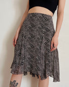 Vintage silk midi skirt (XL)