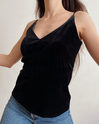 Black velvet top (XS)