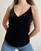 Black velvet top (XS)