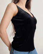 Black velvet top (XS)