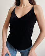 Black velvet top (XS)