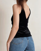 Black velvet top (XS)