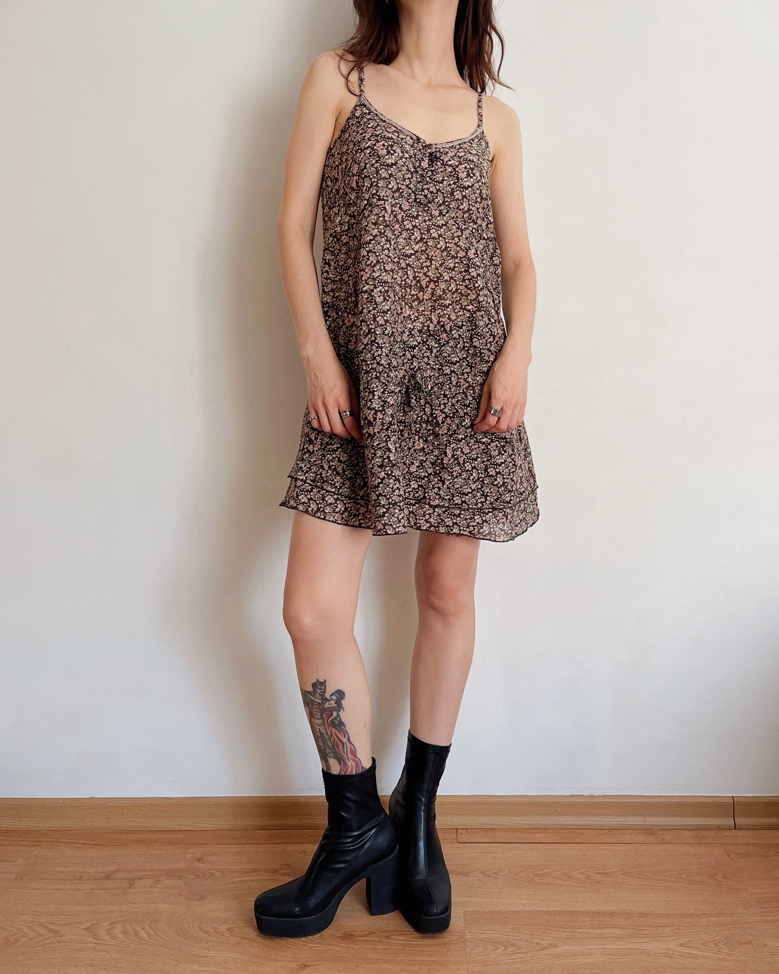 Cotton/Silk floral dress (M)