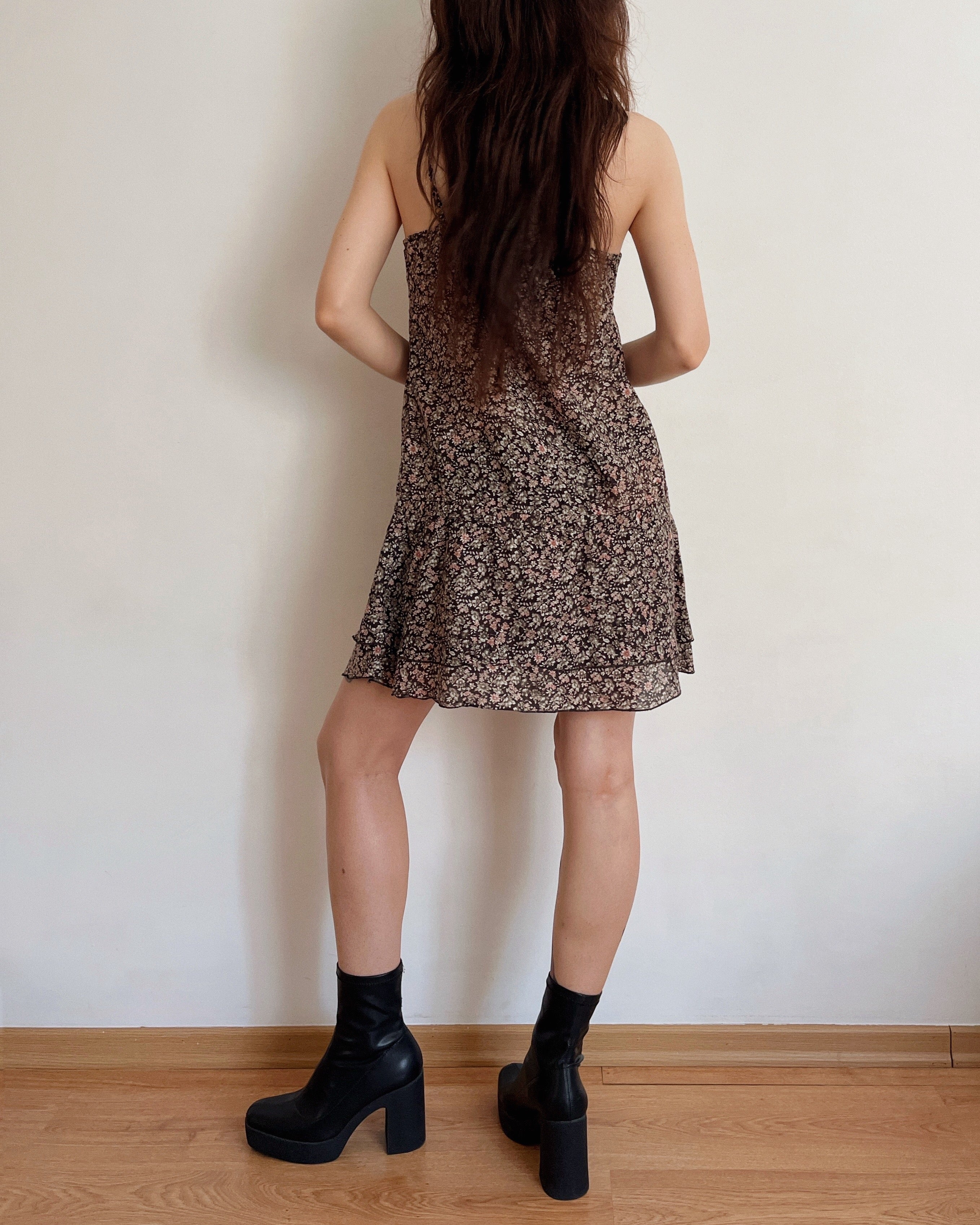 Cotton/Silk floral dress (M)