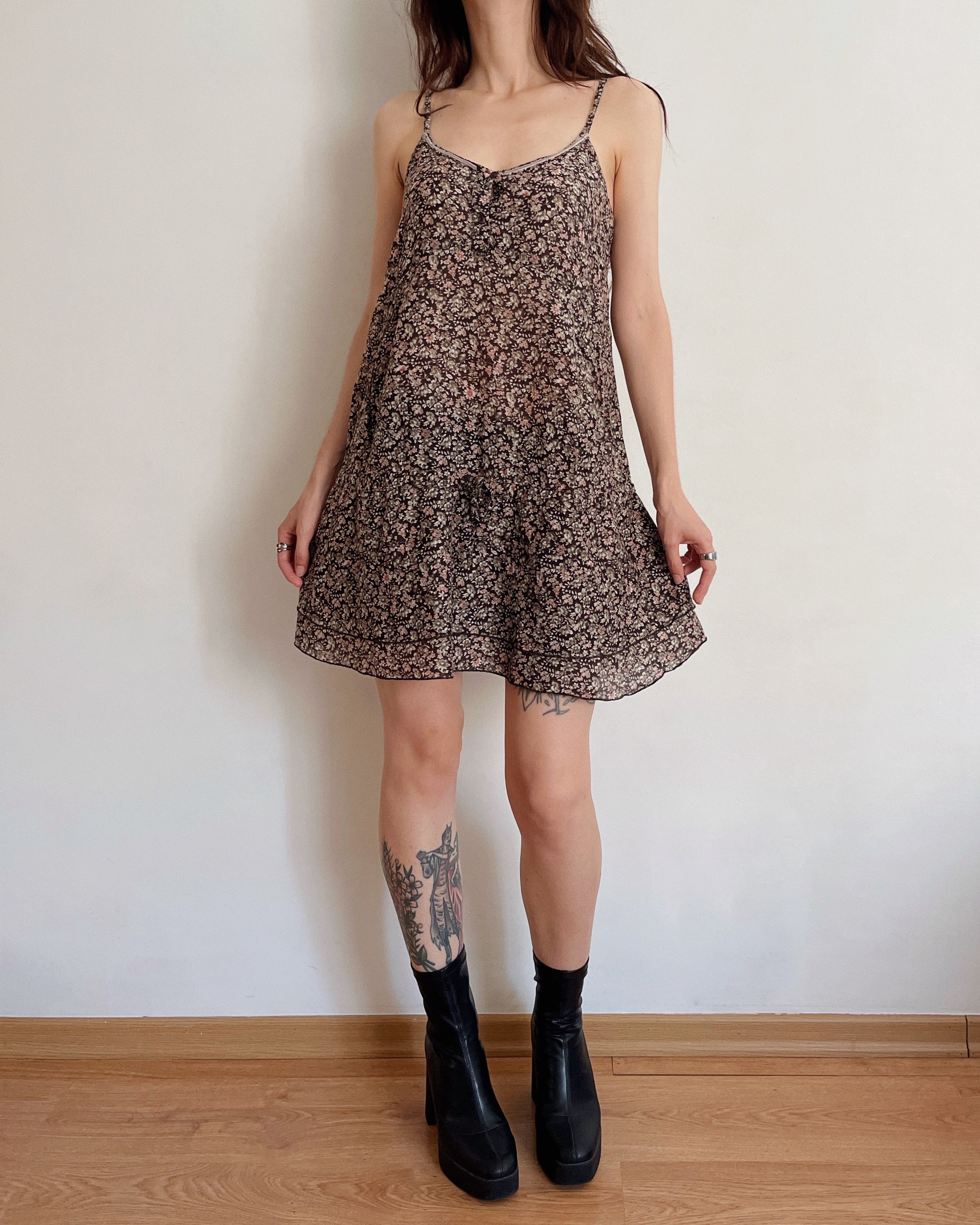 Cotton/Silk floral dress (M)