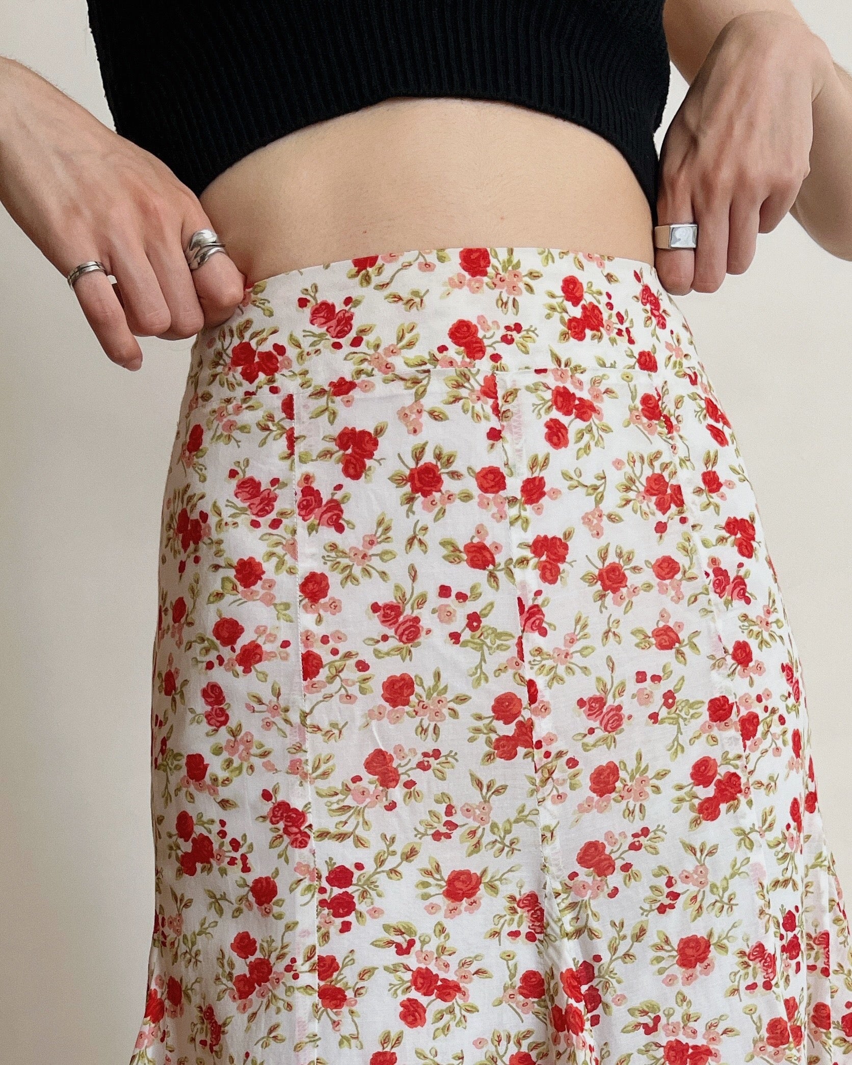 Vintage midi floral skirt (3XL/4XL)