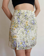 Satin finish floral skirt (XS)