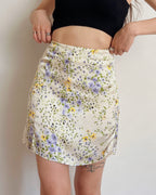 Satin finish floral skirt (XS)