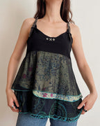 Vintage tiered mesh top (M)