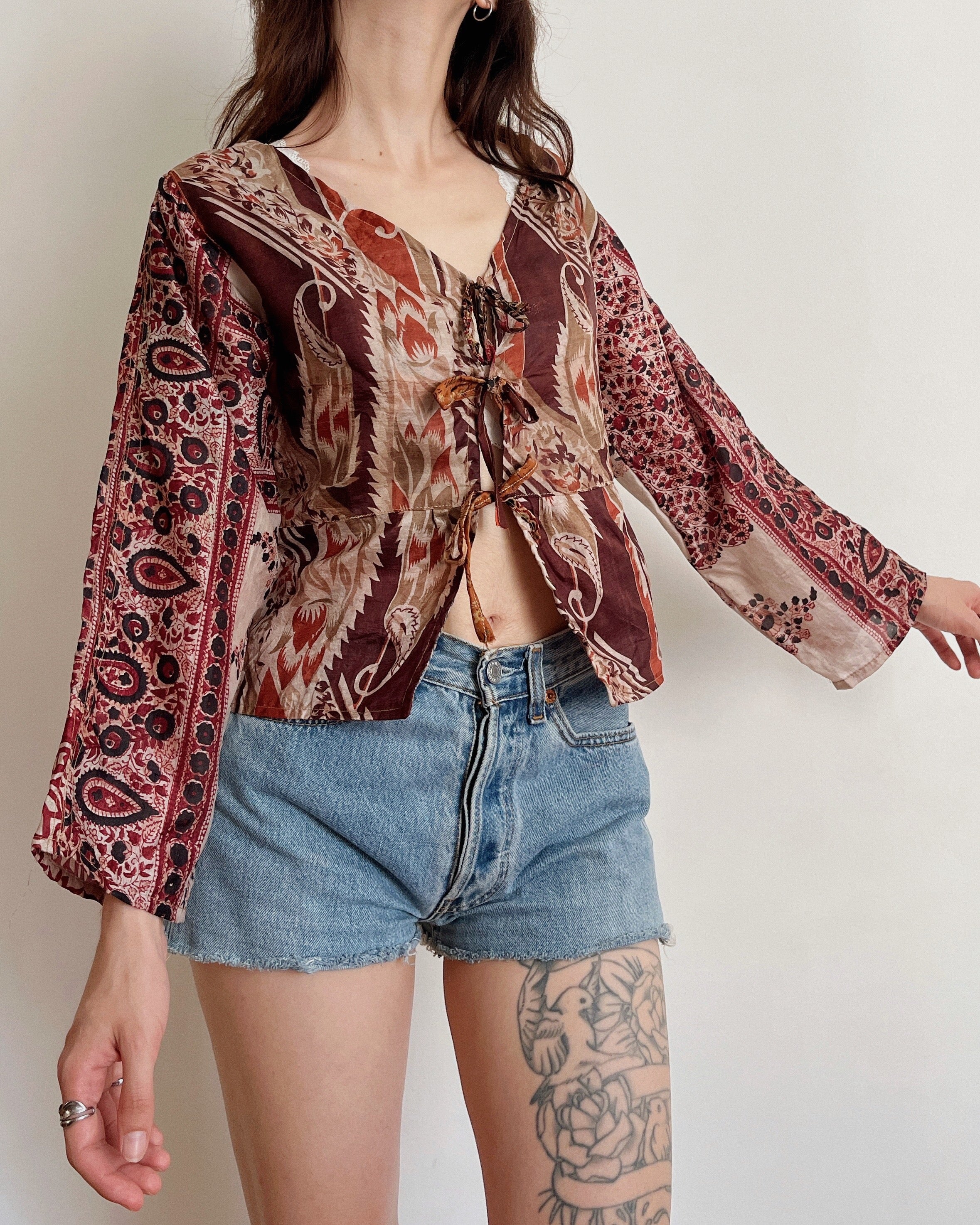 100% silk top (XS/S)