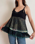 Vintage tiered mesh top (M)