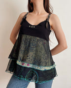 Vintage tiered mesh top (M)