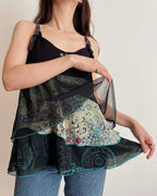 Vintage tiered mesh top (M)
