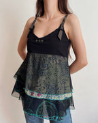 Vintage tiered mesh top (M)