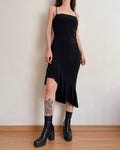Y2K asymmetric black dress (L)