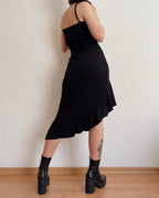 Y2K asymmetric black dress (L)