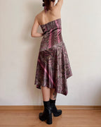 Asymmetric paisley halter dress (S)