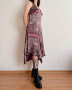 Asymmetric paisley halter dress (S)