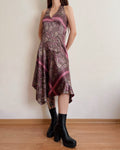 Asymmetric paisley halter dress (S)