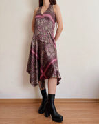 Asymmetric paisley halter dress (S)