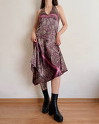 Asymmetric paisley halter dress (S)