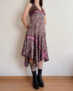 Asymmetric paisley halter dress (S)