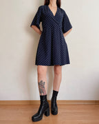 Navy polkadot dress (L)