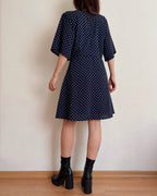 Navy polkadot dress (L)