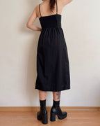 Basque waist black dress (2XS/XS)
