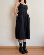 Basque waist black dress (2XS/XS)