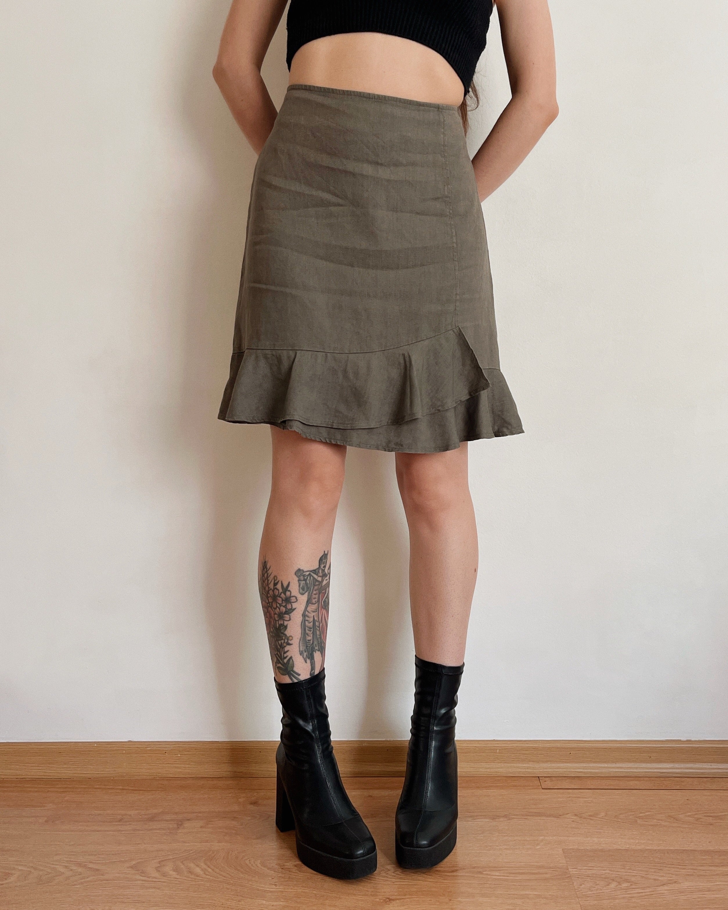 100% linen vintage skirt (XS)