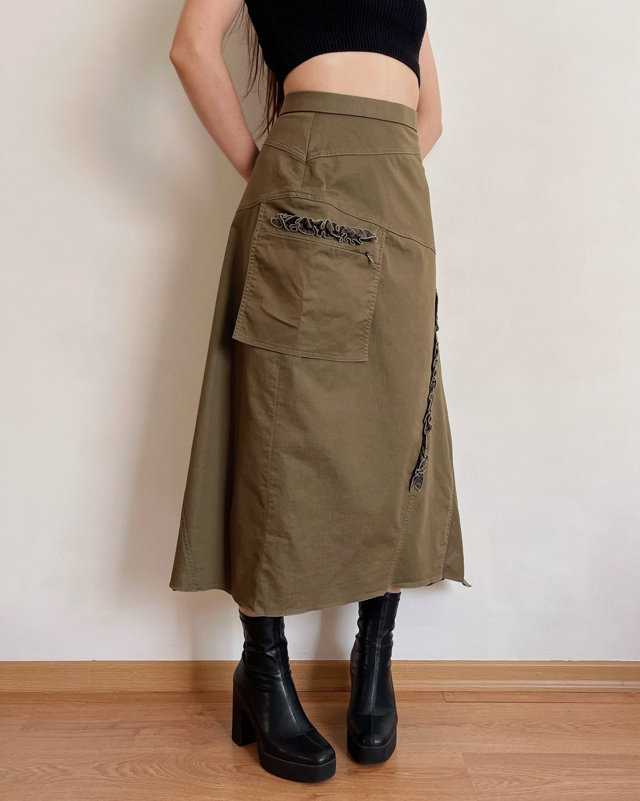 Vintage asymmetric maxi skirt (XS/S)