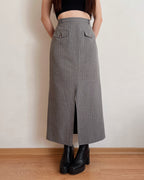 Vintage pinstripe maxi skirt (M)