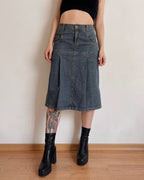 Vintage denim midi skirt (XS)