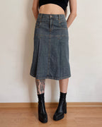 Vintage denim midi skirt (XS)