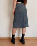 Vintage denim midi skirt (XS)