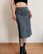 Vintage denim midi skirt (XS)