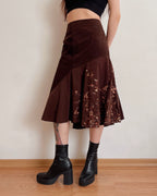 Asymmetric corduroy midi skirt (L)