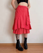 Coral midi skirt (L)