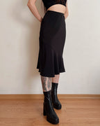 Asymmetric black midi skirt (3XS)