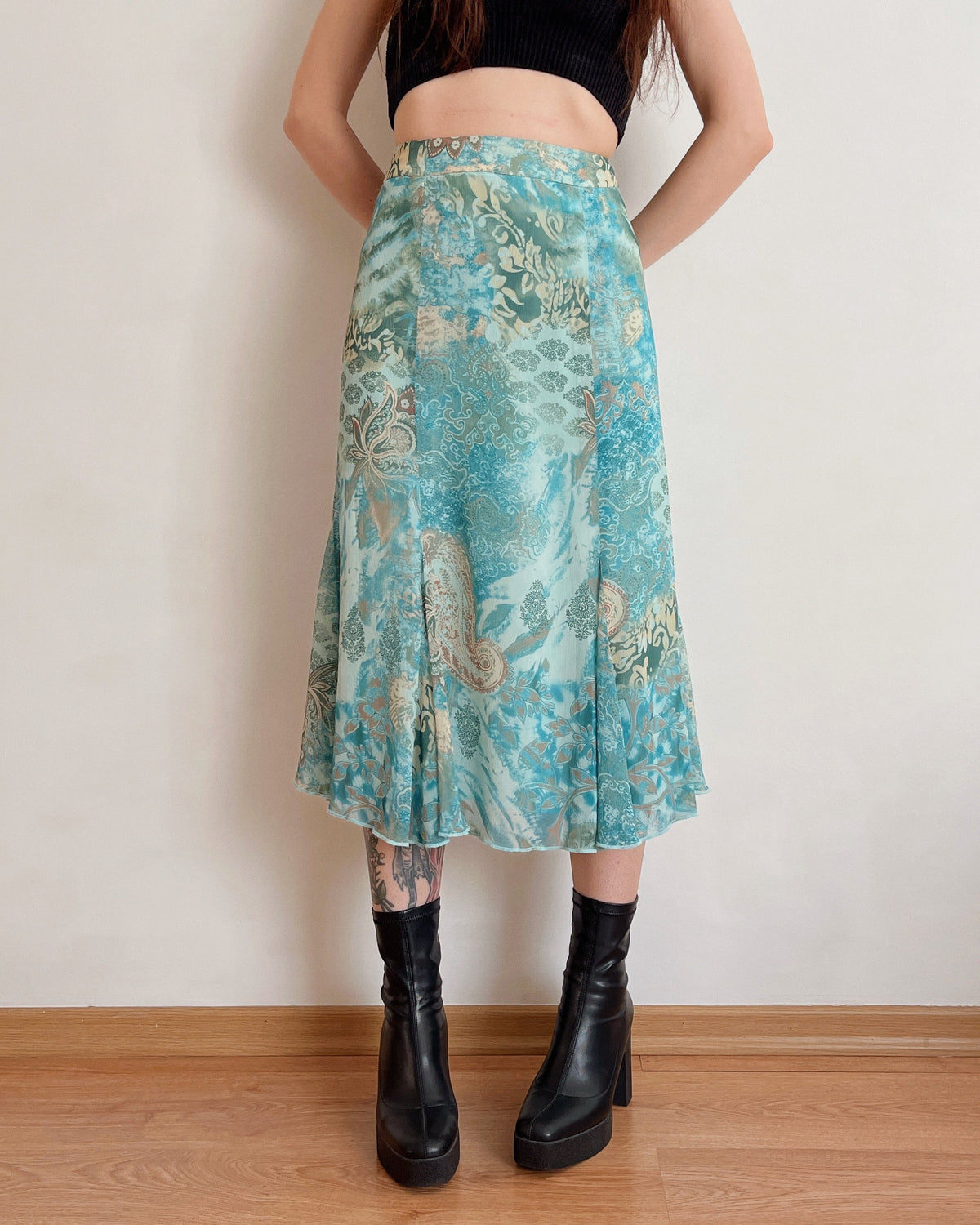 Vintage paisley midi skirt (S/M)