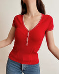 Red knit top (XS)