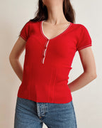 Red knit top (XS)